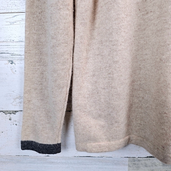 VTG Casual Corner Womens Lambswool Angora V-Neck Cardigan Large Beige Grunge 90s - Picture 11 of 12